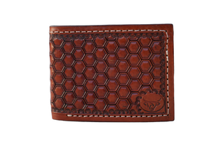 Handmade Tooled Wallet Honeycomb