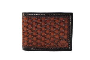 Handmade Tooled Wallet Honeycomb black